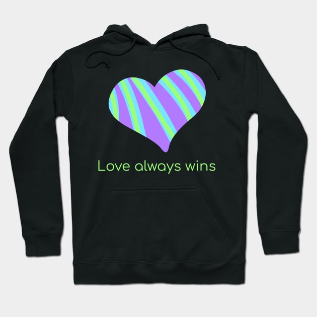 Love Always Wins Striped Heart Hoodie by KelseyLovelle